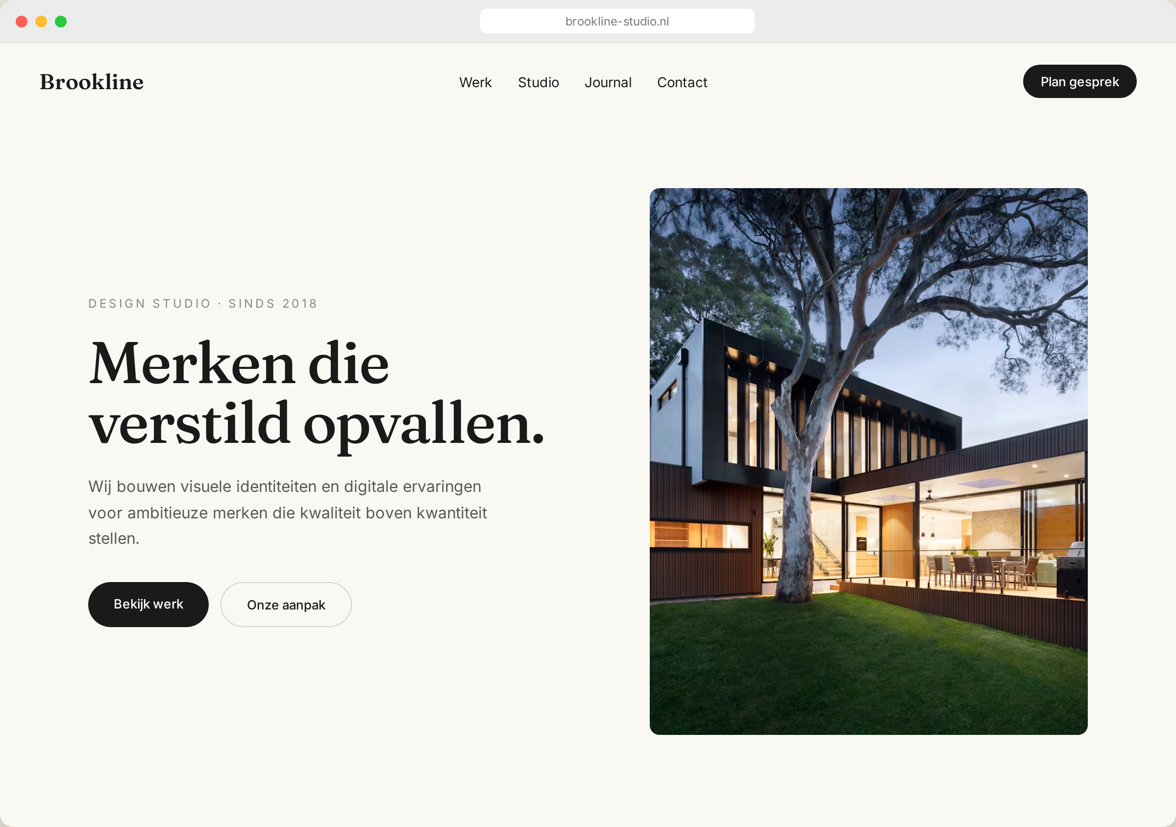 Voorbeeld van een moderne, professionele website
