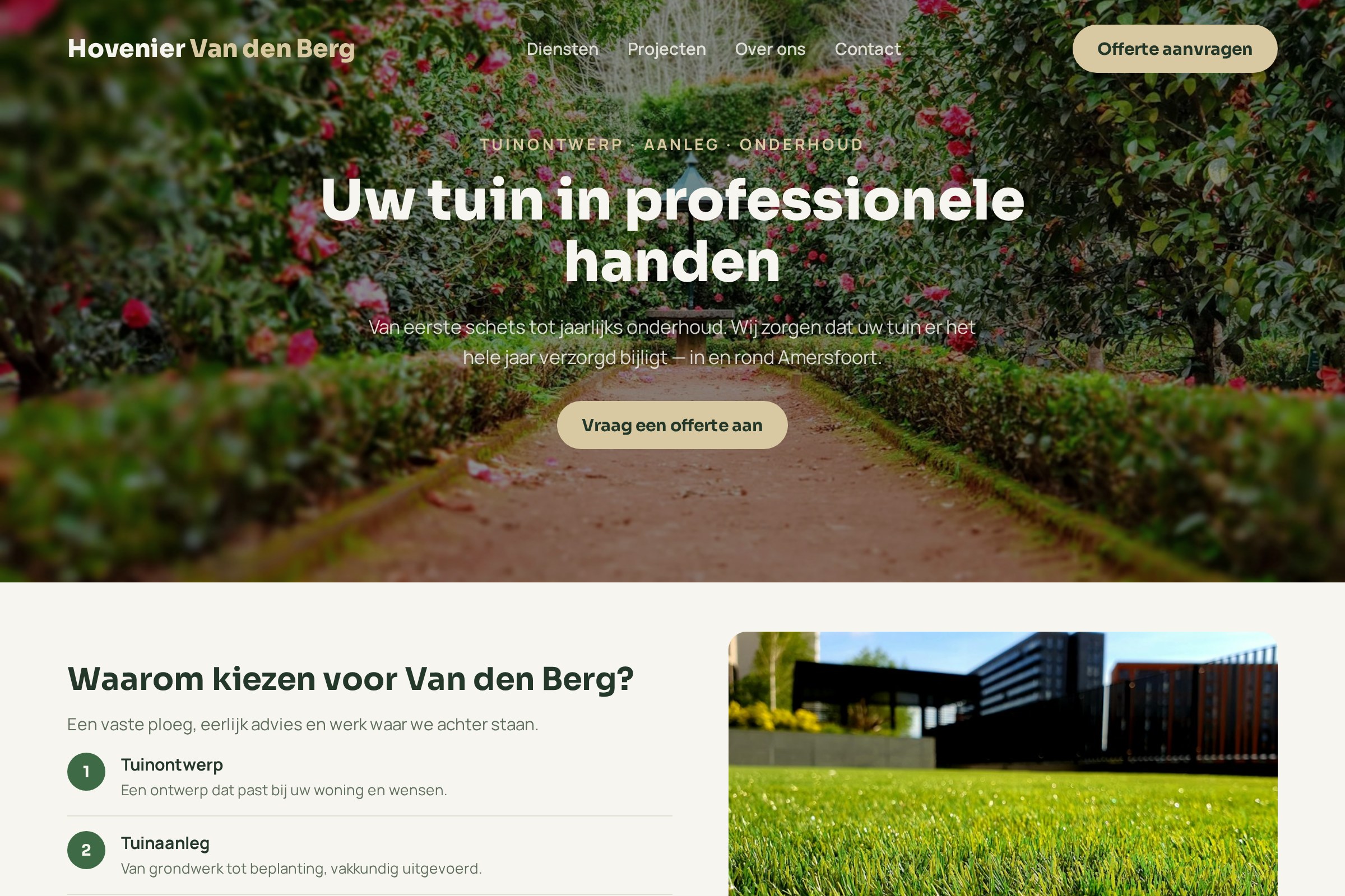 Voorbeeld: Hoveniersbedrijf — voorbeeldontwerp